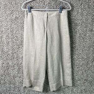J. Jill Pants Women’s 6P Linen Blend Beige Tan Cropped Wide Leg